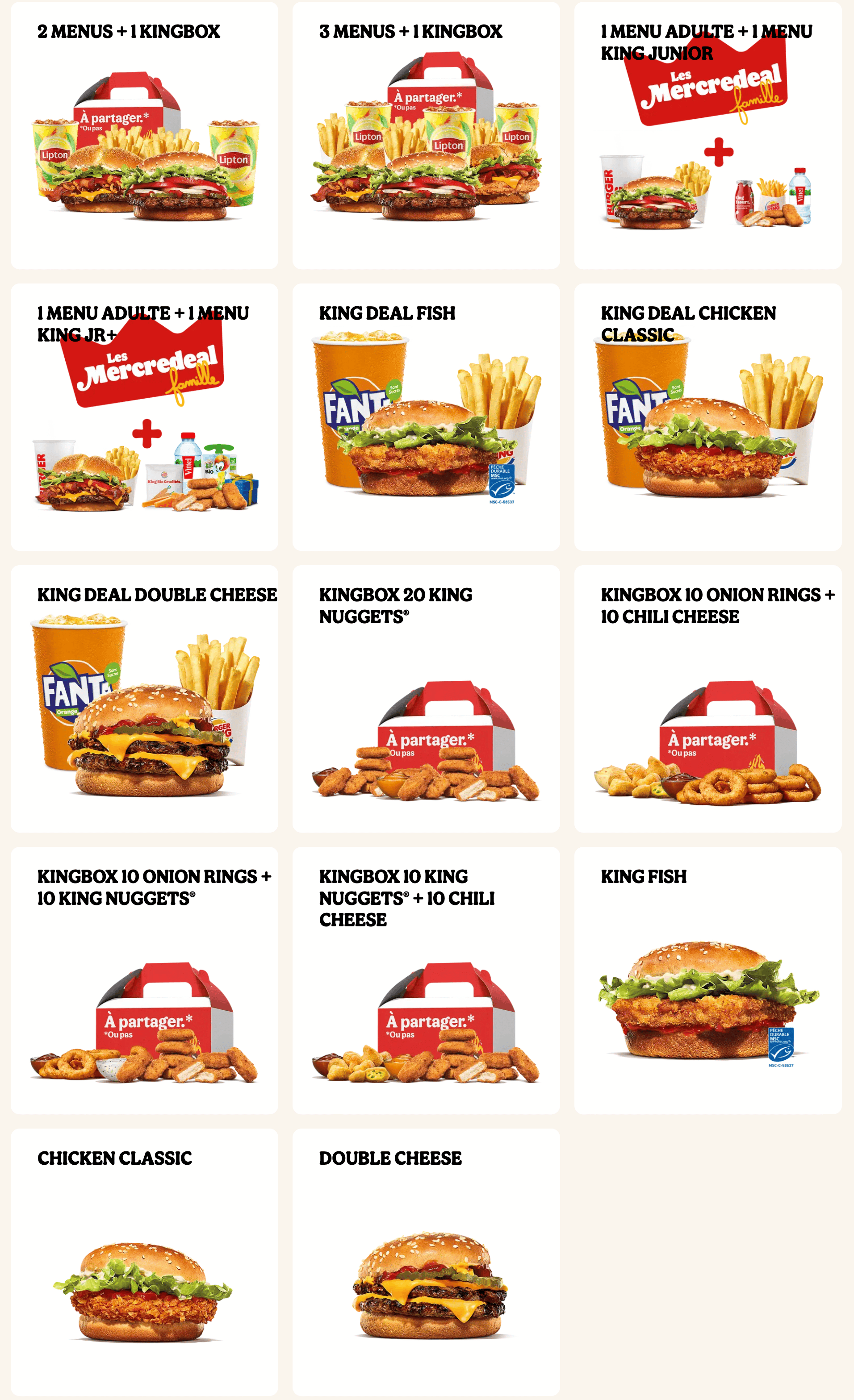 Burger King Menu Prix France 2024