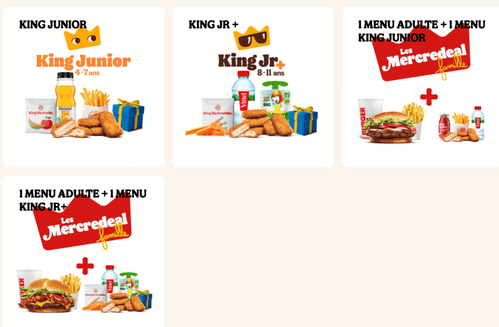 Burger King Prix Menu Enfants 