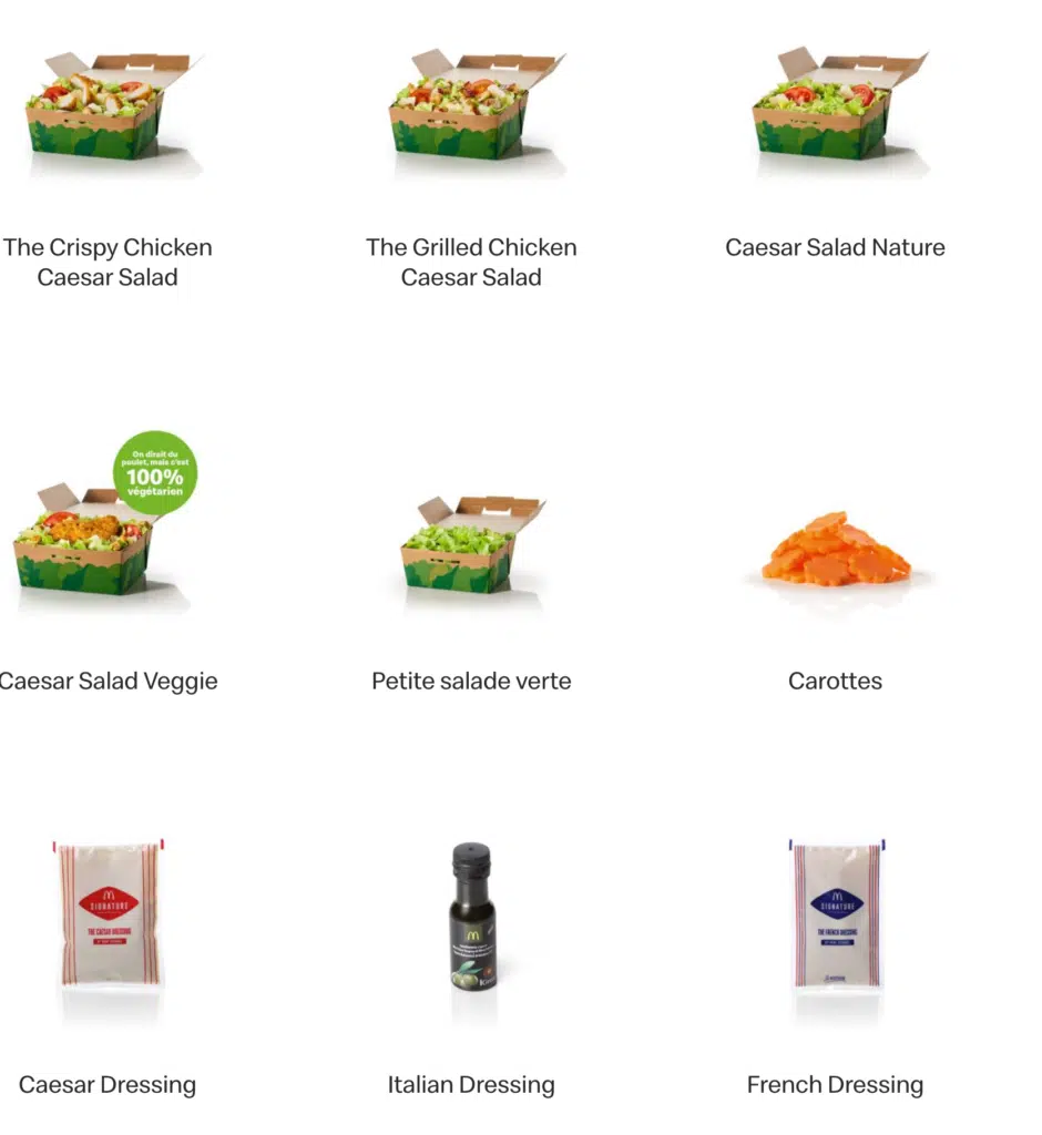 McDonald’s Salade Menu